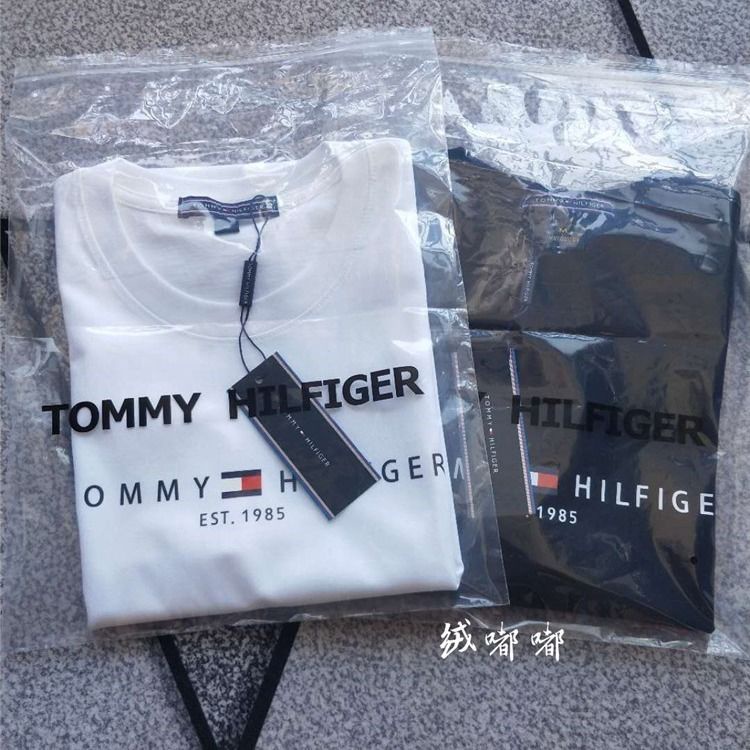 Áo Thun Cotton Ngắn Tay Cổ Tròn Dáng Rộng In Logo Tommy HiIfiger Cá Tính Cho Nam Nữ