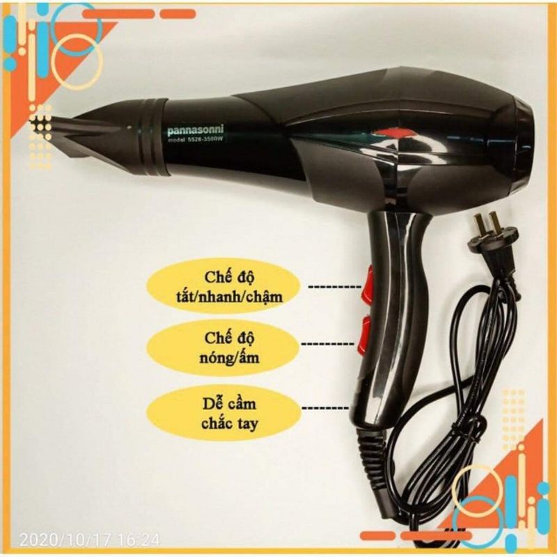 Máy sấy tóc 2 chiều nóng lạnh công suất lớn 3500w