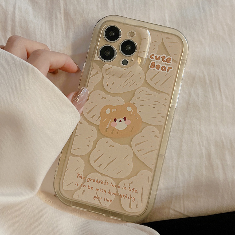 Ốp Điện Thoại TPU Mềm Hình Gấu Graffiti Có Đệm Khí Chống Sốc Cho IPhone 11 12 13 14 Pro Max 14 Plus