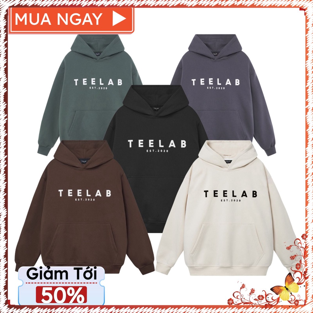 Áo Hoodie Form Rộng Unisex Teelab teenxx9, Áo khoác Sweater Chất Nỉ Dày dặn