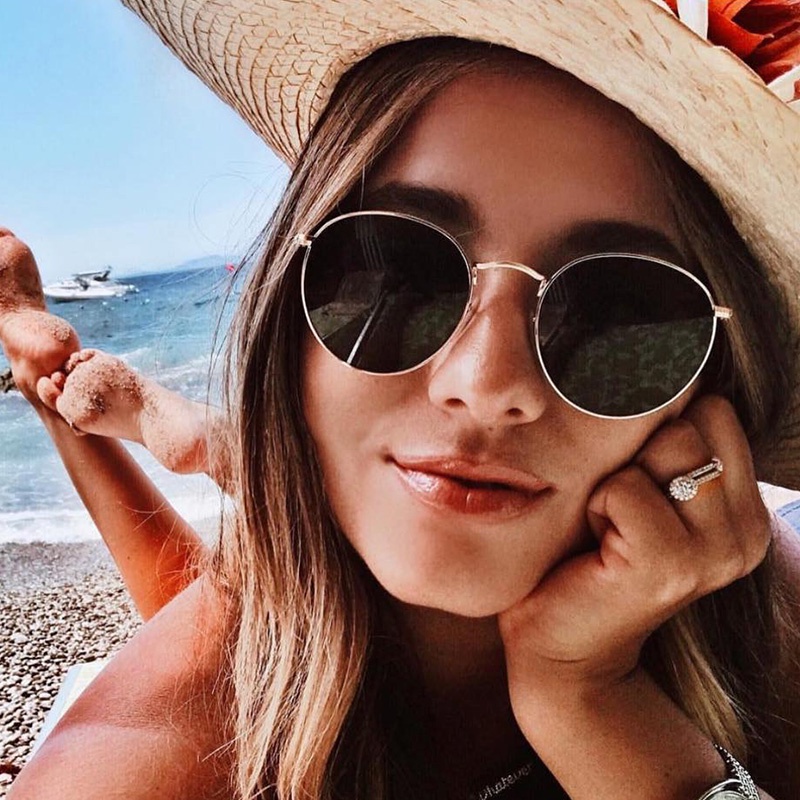 Kính Mát Phân Cực Gọng Tròn Bằng Kim Loại Phong Cách Cổ Điển Thời Trang Cho Nam Và Nữ