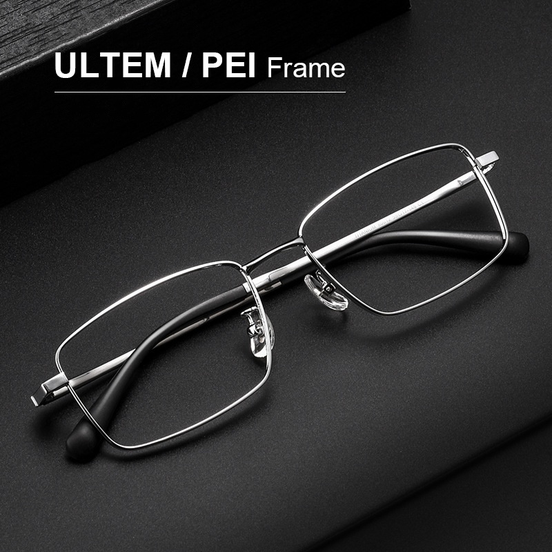 Mắt Kính Gọng Vuông Bằng Titan Siêu Nhẹ Phong Cách Retro Cho Nam