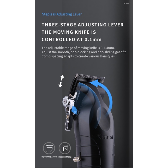 Tông Đơ Cắt Tóc Chuyên Nghiệp Kemei 2296 7500rpm 2500mah