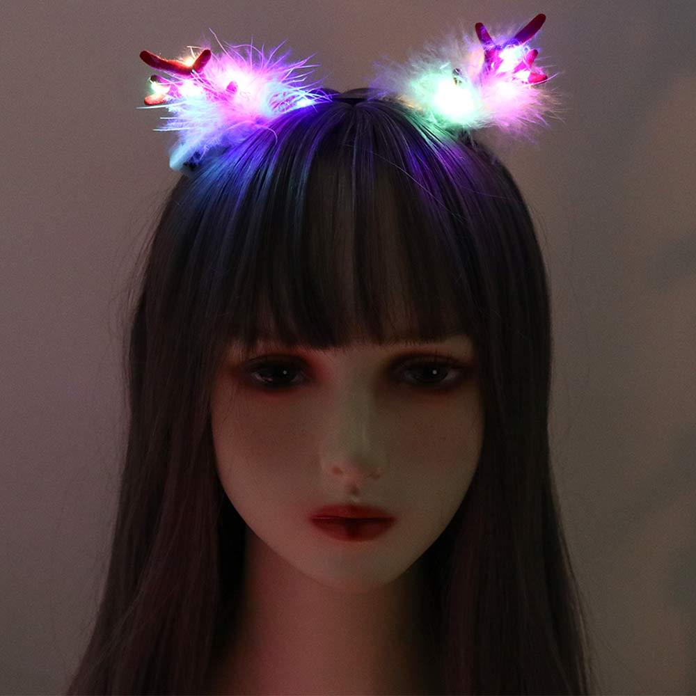 Cài Tóc Lông Nhung Phát Sáng Vui Nhộn Phong Cách Hàn Quốc Cho Nữ