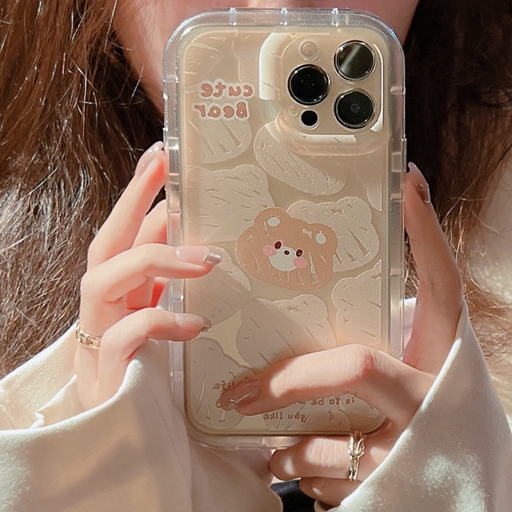 Ốp Điện Thoại TPU Mềm Hình Gấu Graffiti Có Đệm Khí Chống Sốc Cho IPhone 11 12 13 14 Pro Max 14 Plus