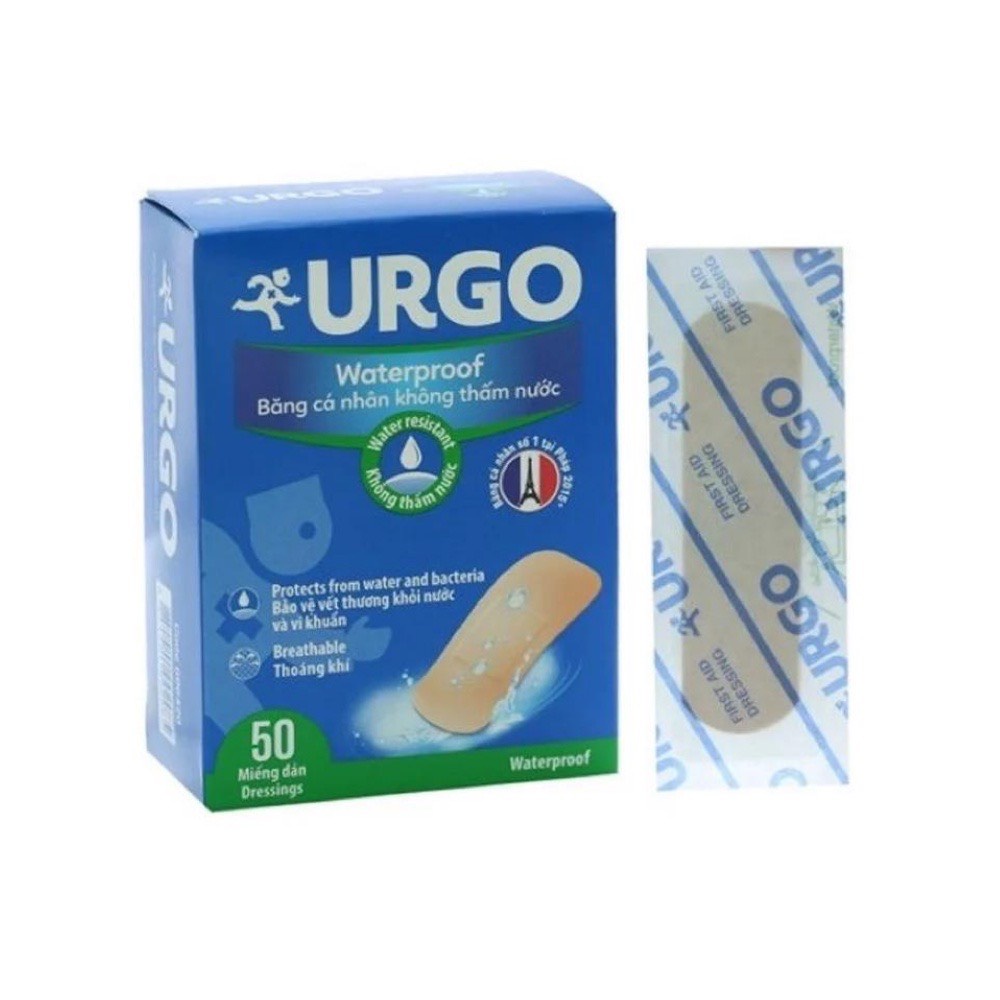 Băng Gâu URGO Hộp 10 Miếng Dán Vết Thương, Băng Cá Nhân Urgo, Băng Y Tế Sơ Cứu Vết Thương, Chống Thấm Nước