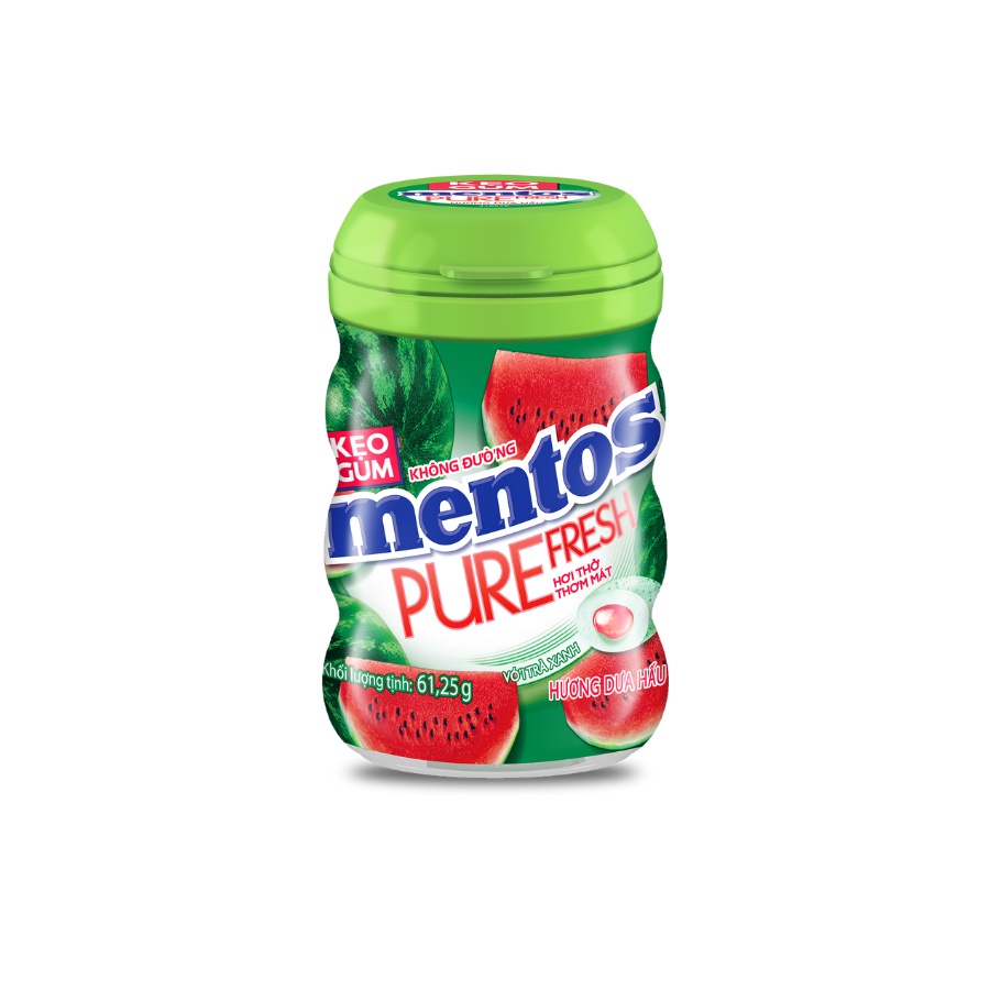 Kẹo gum Mentos Pure Fresh Hương Dưa Hấu (Hộp 6 hũ)