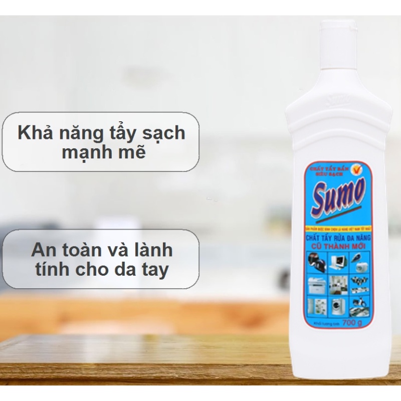 Chai dung dịch tẩy rửa đa năng Sumo 700g/ Dung dịch tẩy rỉ sét inox, kim loại làm sạch các vết dơ ố vàng trên bếp