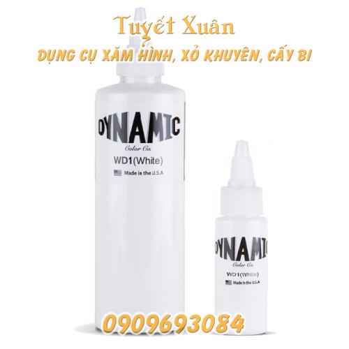 Mực xăm màu trắng Dynamic 30ml,rót lẻ từ chai to - xuân shop