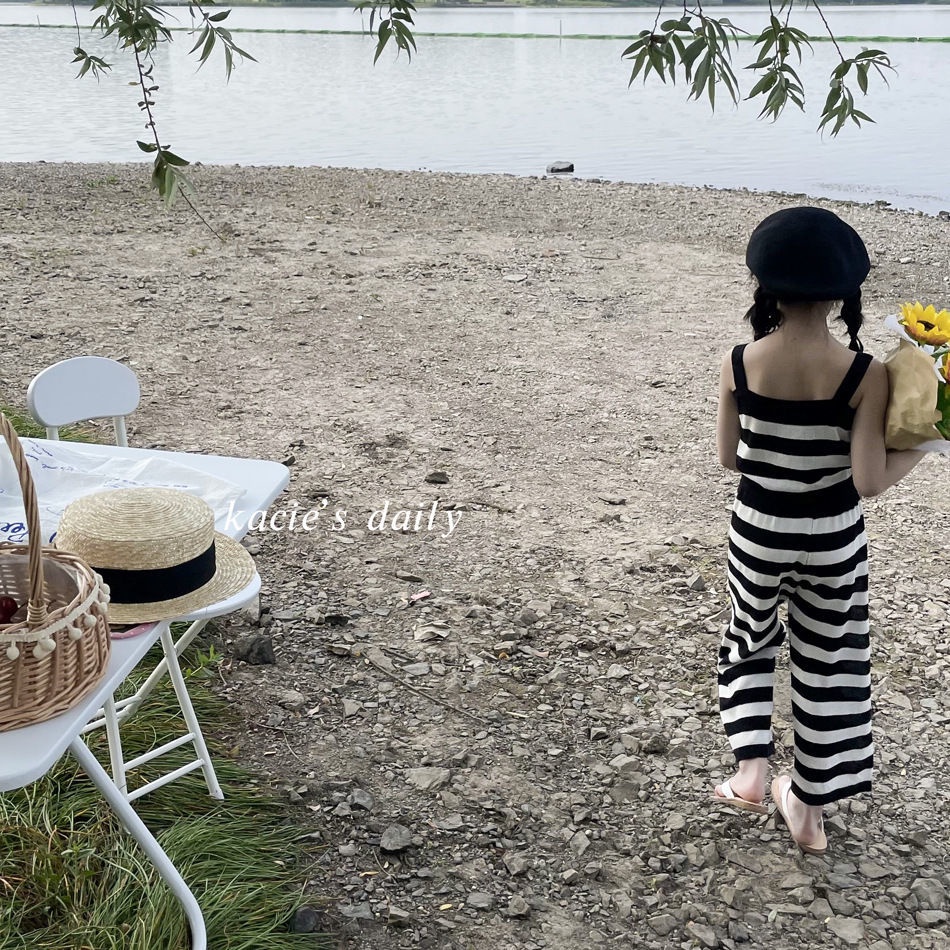 Set Áo Thun Tay Ngắn + Quần Ống Rộng Phong Cách Hàn Quốc Thời Trang Mùa Hè Cho Bé Gái