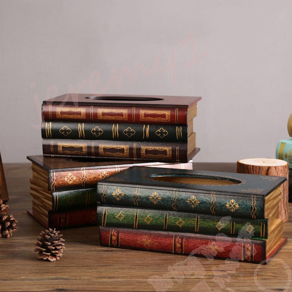 Giá Đỡ Khăn Giấy Bằng Gỗ Hình Quyển Sách Độc Đáo Phong Cách Vintage 1