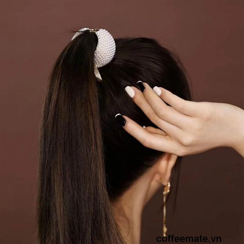 (MớI) Kẹp Tóc Đính Đá Cố Định Tóc Đuôi Ngựa Kim LoạI Thời Trang Dành Cho Nữ