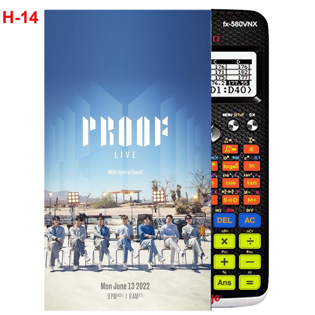 Miếng dán máy tính BTS Casio fx570, fx580 ....nhóm nhạc Hàn Quốc