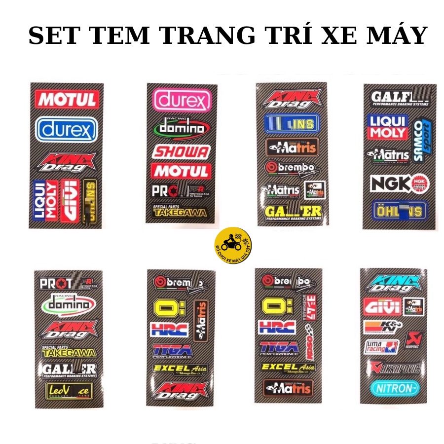 Set Tem LOGO Trang Trí Cho Xe Máy
