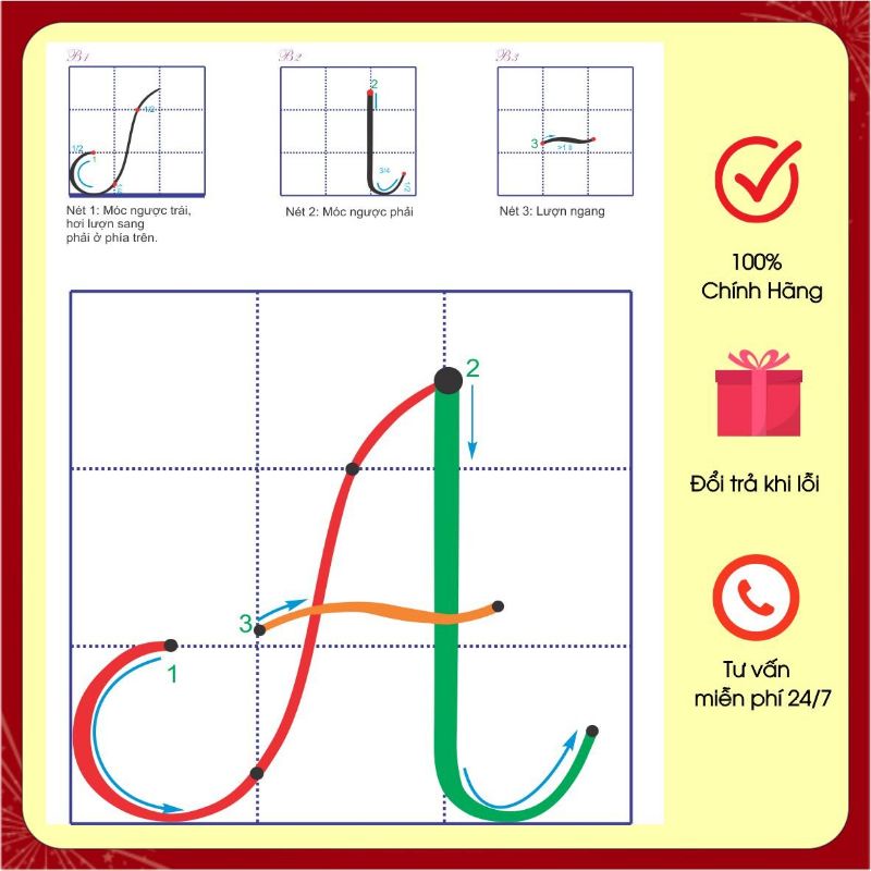 Flashcard thẻ cấu tạo chữ cái hoa cỡ nhỏ