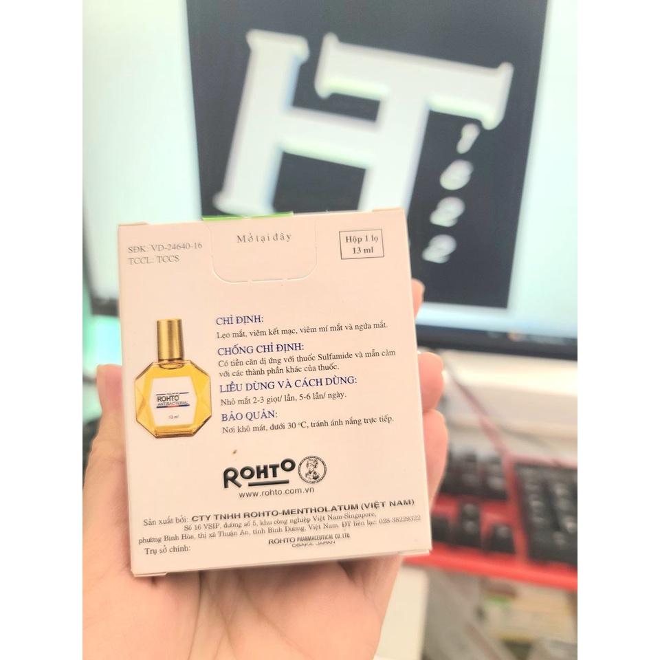 Rohto Antibacterial 13ml cho mắt lẹo, nhiễm khuẩn