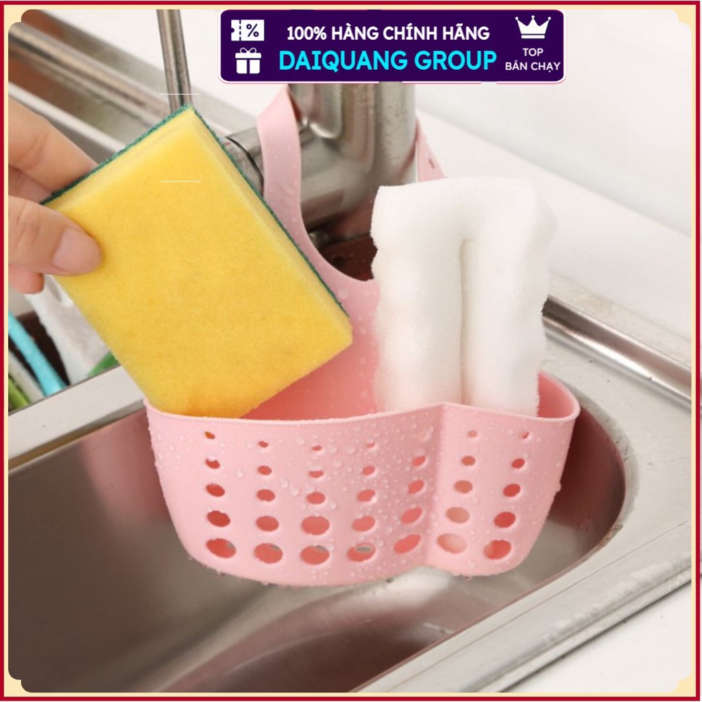 GIỎ ĐỰNG GIẺ Lưới Rửa Bát Thoáng Mát- Giỏ Nhựa Treo Đồ Rửa Chén, Gắn Vòi Bồn Rửa Có Móc Cài Quai