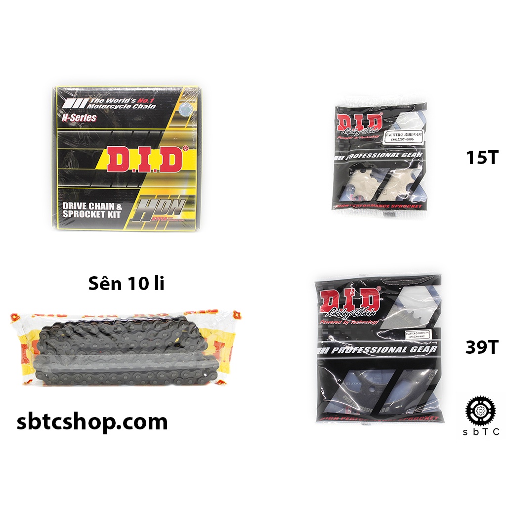 NSD Nhông sên dĩa DID 10 li ly Yamaha Exciter 135 2009-2010 trở xuống chính hãng Thái Lan