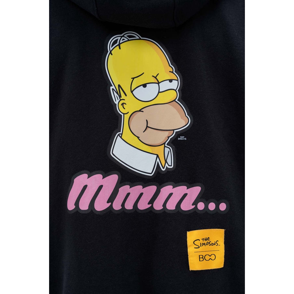 Áo Khoác Nỉ Hoodzip Unisex BOO Dáng Rộng In logo Duh-nut The Simpsons BZL