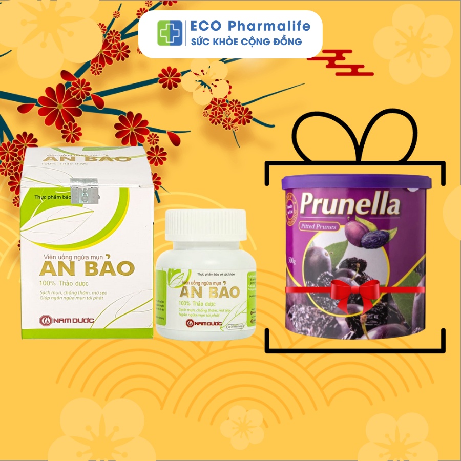 Viên uống ngừa mụn An Bảo - Nam Dược - Lọ 30 viên giúp thanh nhiệt giải độc, mát gan, sạch mụn, mờ vết thâm