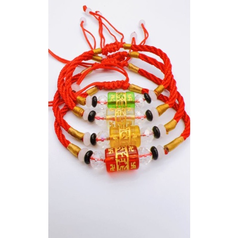 Vòng tay chỉ đỏ mix lu khắc chữ