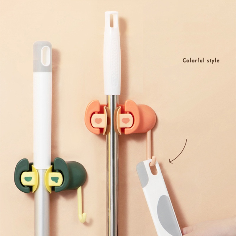 Móc Dán Tường Treo Chổi, Kẹp Giữ Cây Lau Nhà Đa Năng Cao Cấp
