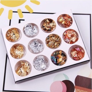Giấy nhún nail 6 ô, 12 ô, giấy nhún mix xà cừ trắng 6 ô, sét xà cừ 6 ô trang trí nail