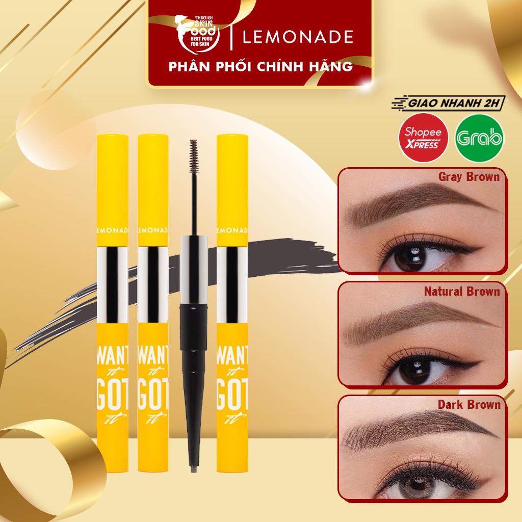 Chì Kẻ Mày Hai Đầu Tiện Lợi Cho Lông Mày Hoàn Hảo Lemonade Want It Got It Dual Eyebrow