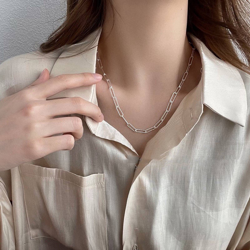 Vòng cổ Bạc Lấp Lánh Nhiều Màu Sắc Thời Trang Cho Nữ