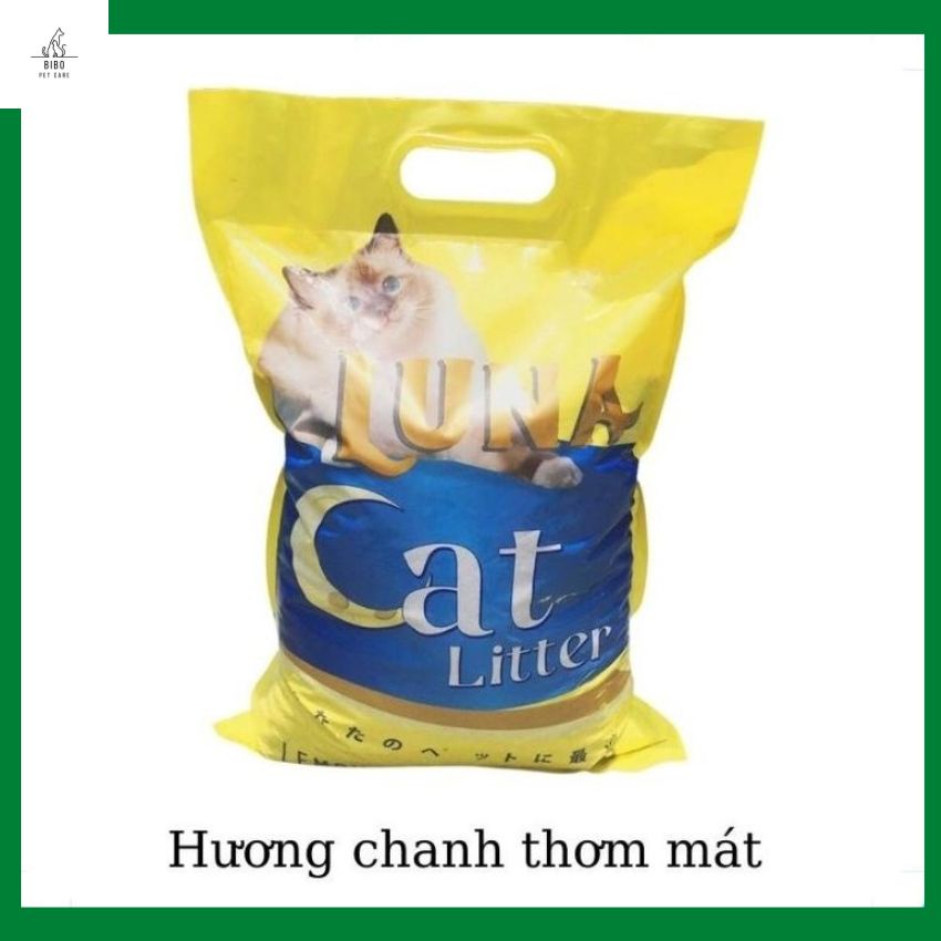 Cát vệ sinh cho mèo Luna Cat Litter 9L mùi chanh táo cà phê lavender tải vón tốt, ít bụi, khử mùi tốt thấm hút nhanh