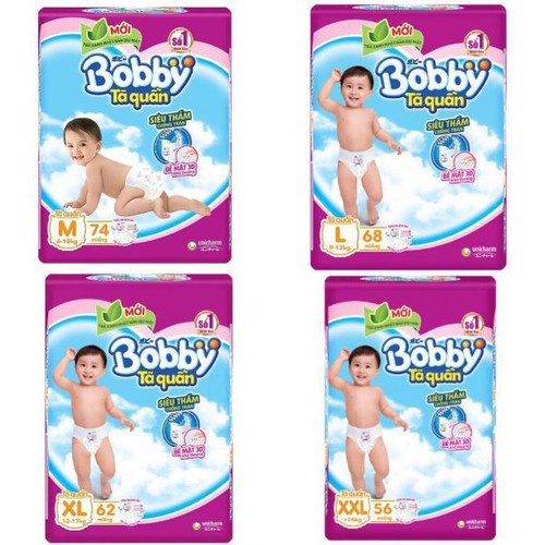 Tã quần Bobby M76/L68/XL62/XXL56/XXXL22 chính hãng