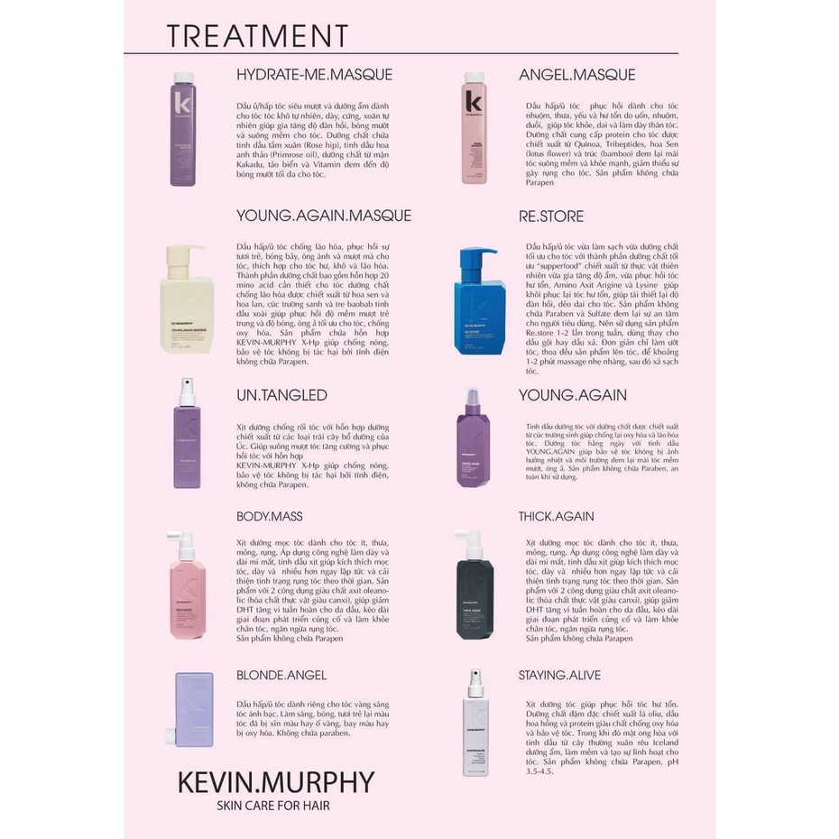 Dầu xả chống rụng kích mọc tóc Kevin Murphy Plumping 250ML