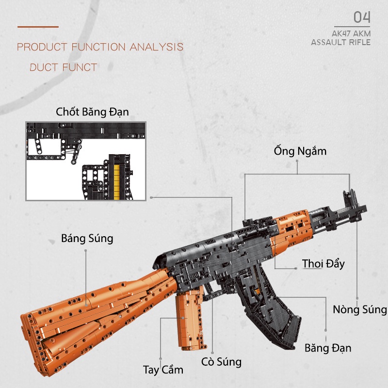 Đồ Chơi Lắp Ráp Mô Hình PUBG Súng AK47 XINGBAO XB-24006 Với 1393 PCS