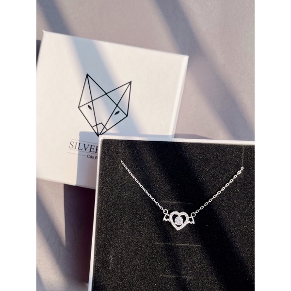 Dây Chuyền Bạc Ta Cao Cấp CaoBac SliverFox Mặt Hình Thiên Thần Tình Yêu Angel's Heart  Quà Tặng Dành Riêng Bạn Gái