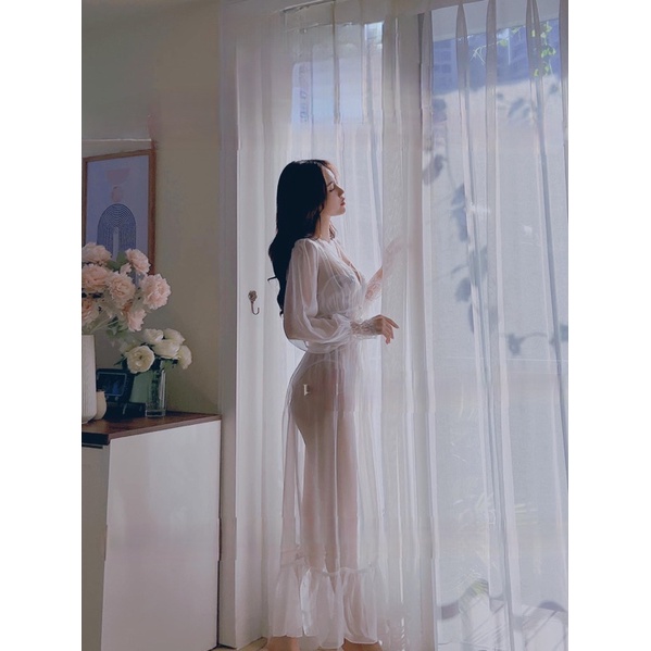 HÀNG THIẾT KẾ- Áo choàng dài vải von xuyên thấu cao cấp | BigBuy360 - bigbuy360.vn