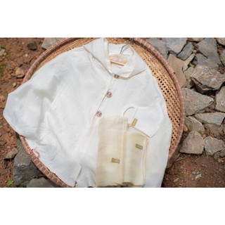 Áo choàng lụa tơ tằm cho bé CỔ CHẤT SILK 100% thiên nhiên, an toàn, mềm mại với da, cánh dơi có mũ chống nắng.