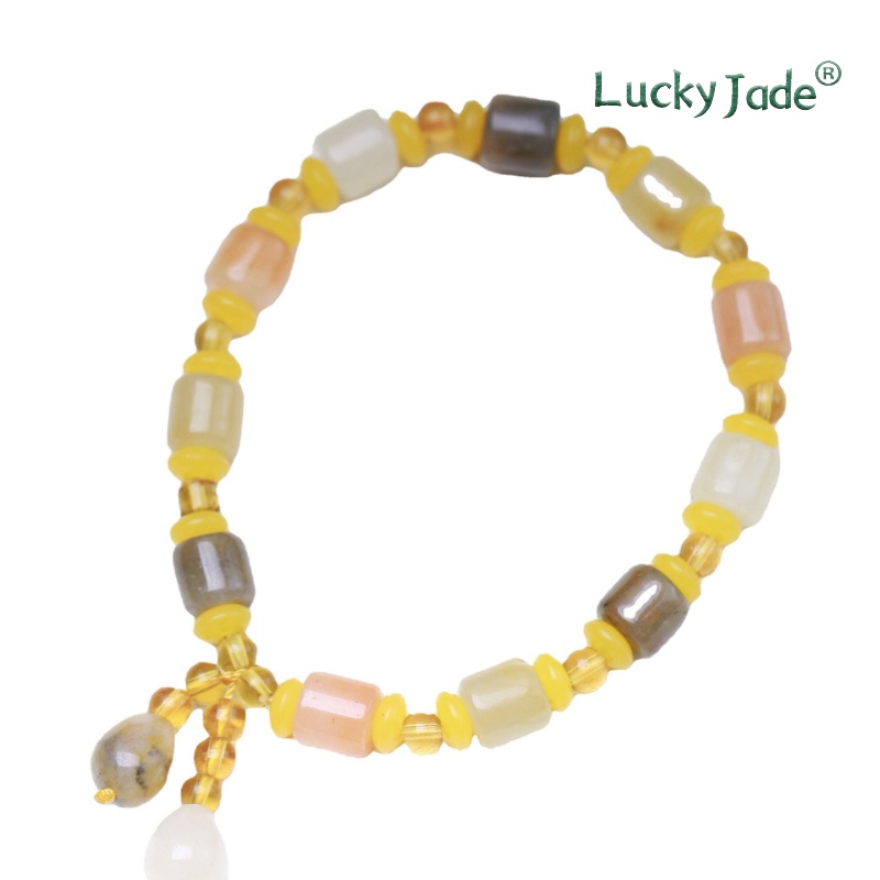 [lucky Jade] Vòng Tay Đơn Màu Ngọc Bích Tròn Thời Trang Cho Nam Và Nữ