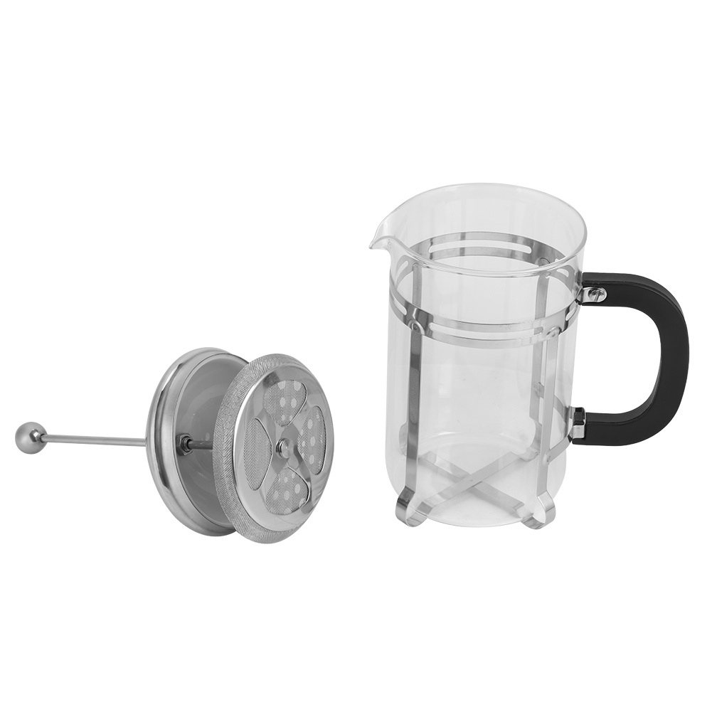 ModernHome Máy ép cà phê 800ml pha trà thủy tinh bằng thép không gỉ mái bóng dính liền