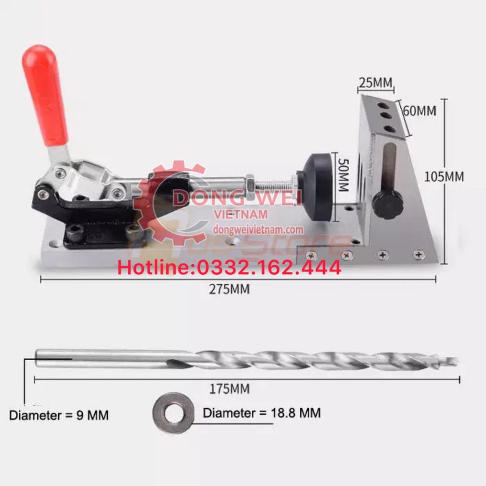 Bộ cữ khoan chéo ❤️FREESHIP❤️ bằng hợp kim cao cấp - cữ khoan gỗ