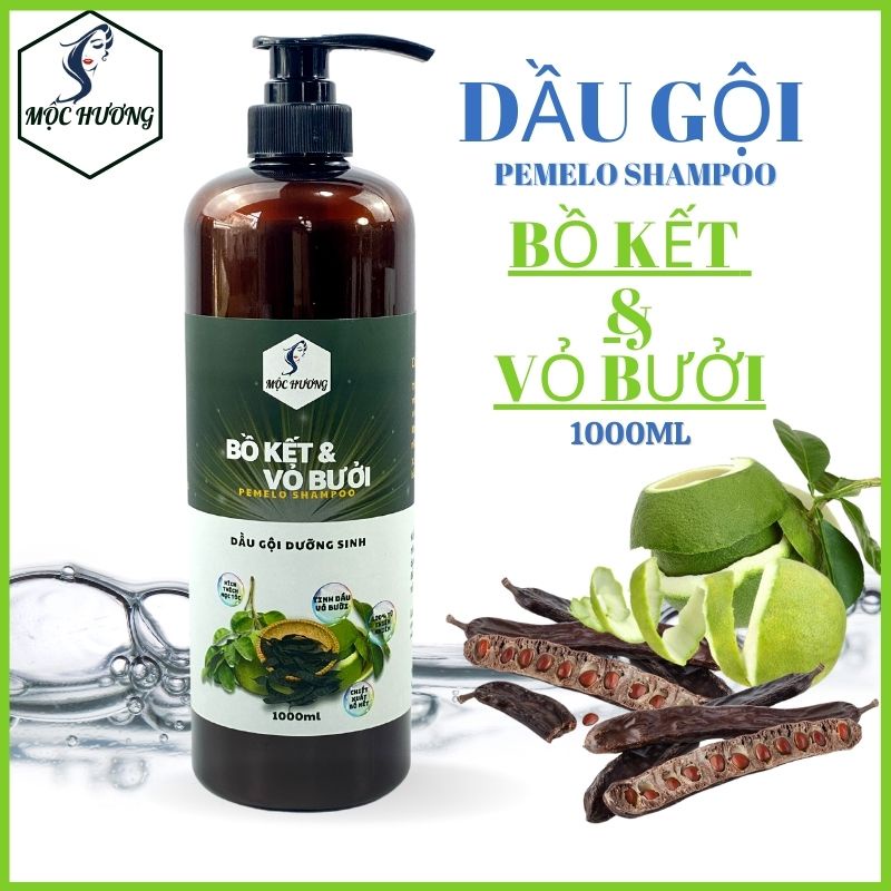 Dầu gội dưỡng sinh BỒ KẾT & VỎ BƯỞI Mộc Hương-Ngăn rụng kích mọc tóc 500ml & 1000ml