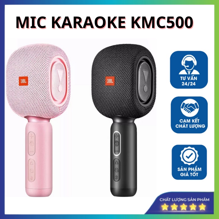Micro Karaoke Bluetooth KMC500 - Mic Hát Không Dây Lọc Ồn , Bắt Âm Thanh Cực Tốt-BẢO HÀNH ĐỔI MỚI