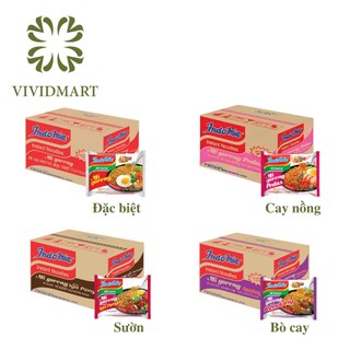 [THÙNG 40 GÓI] - INDOFOOD - Mì xào khô Indomie Mi Goreng đủ 4 vị: Đặc biệt, sườn, cay nồng, bò cay (79g - 91g) - Mì Ăn L