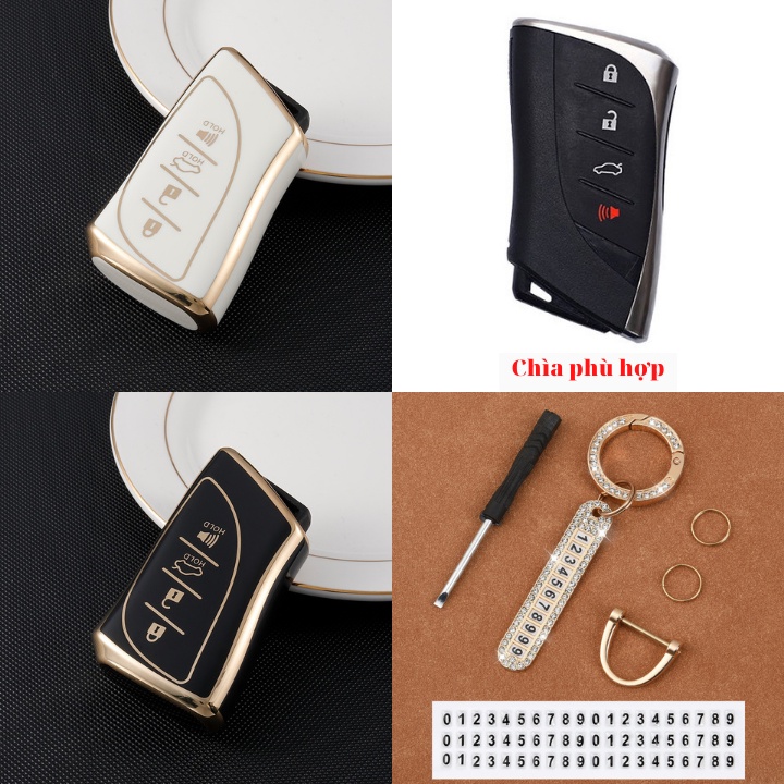 Bao Da, Vỏ Bảo Vệ, Ốp Chìa Khóa, Bọc Chìa Khóa Cao Cấp Dùng Cho Xe Ô Tô Lexus ES, LS, LC, UX