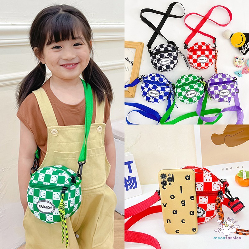 Túi Đeo Chéo Ngực Kiểu Hàn Quốc Họa Tiết Sọc Caro Cá Tính