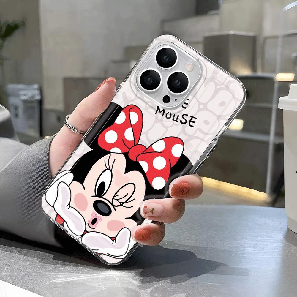 Ốp Điện Thoại Trong Suốt In Hình Chuột Mickey Minnie Cho iphone 14promax 13 12 11 7Plus 7 8 X XR XSMax