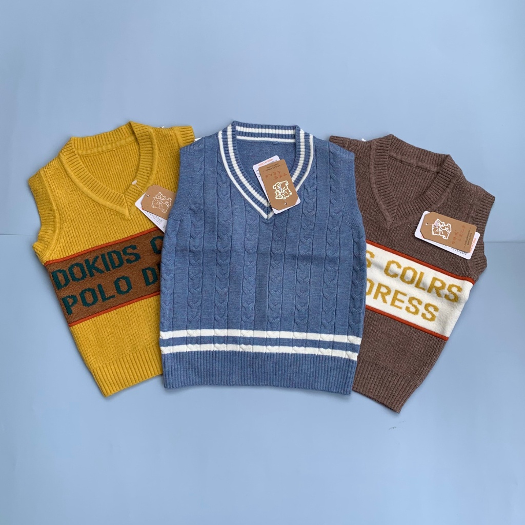 Áo gile len cho bé 8 - 19kg, Gile cotton len tăm cho bé trai, bé gái.