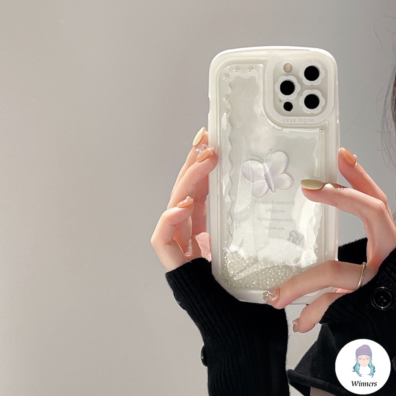 Ốp Điện Thoại TPU Mềm Chống Bụi Hình Bướm Phối Hạt Ngọc Trai Thời Trang Cho IPhone 14 13 12 11 Pro Max XS XR 8 7 Plus