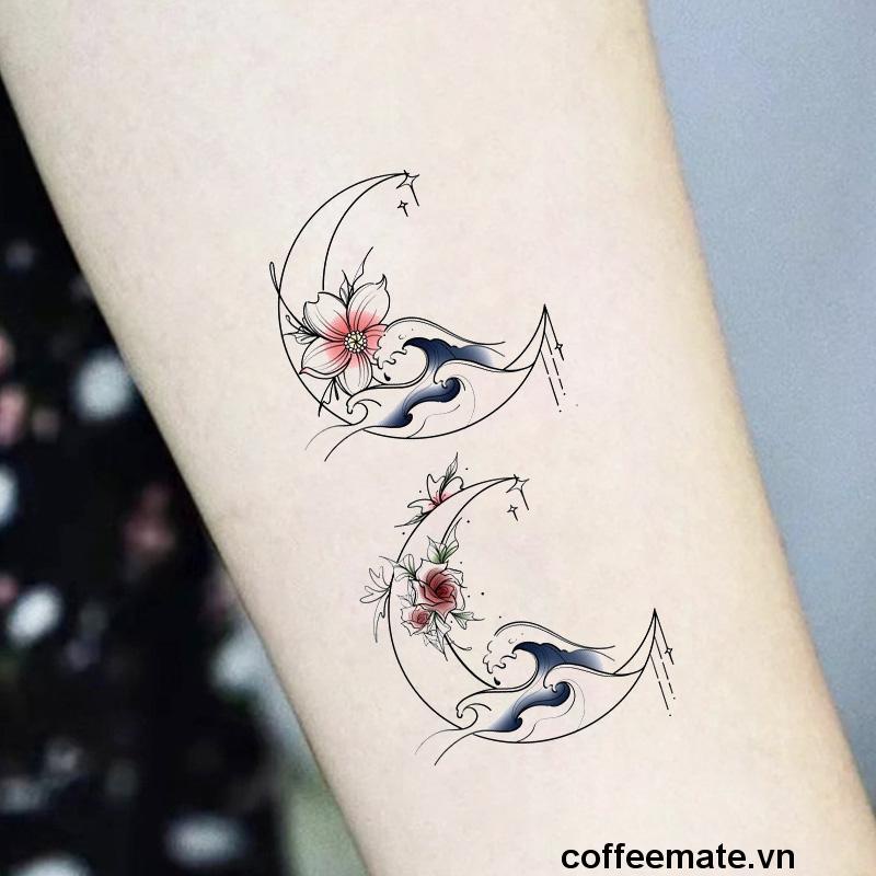 【coffeemate】⚡Miếng Dán Hình Xăm Hello Girl Chống Thấm Nước Và Chống Phản Quang Mới （5-7 ngày）