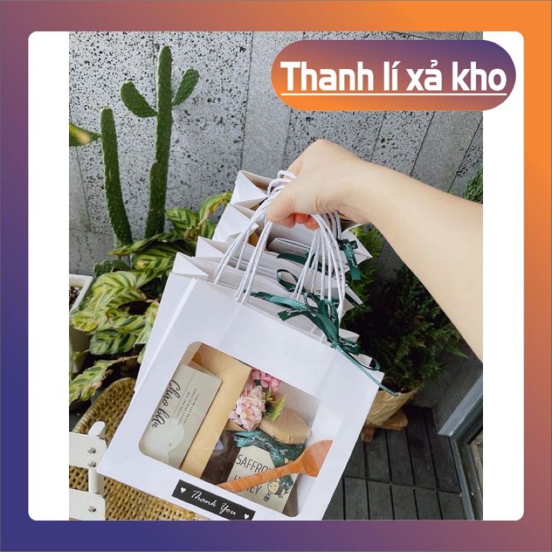TÚI GIẤY TRẮNG MẶT KÍNH MICA SIÊU XINH
