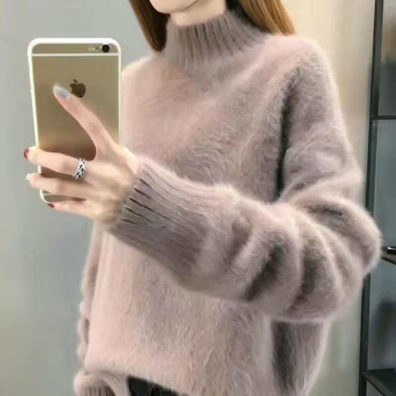 Giảm Giá Ưu Đãi Thương Hiệu Nhận Hàng Hóa Đuôi Cửa Hàng Hóa Đặc Biệt (Hàng Có Sẵn) Áo Sweater Lông Chồn Dáng Rộng Dày Vừa Phải Mùa Thu